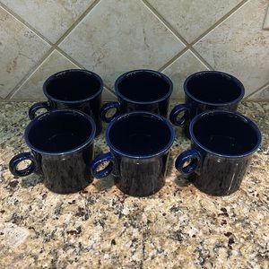 Fiestaware Tom & Jerry ring handle mug set of 6 Cobalt Blue